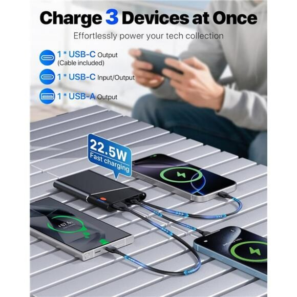 Portable Charger Power Bank 10000mAh Fast Charging USB C Slim Battery Pack - Picture 3 of 8